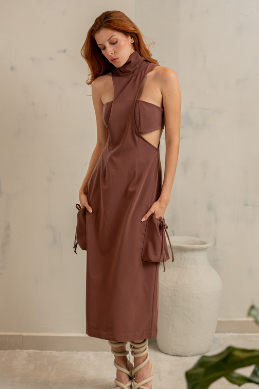 KOPER DRESS - CHOCOLATE