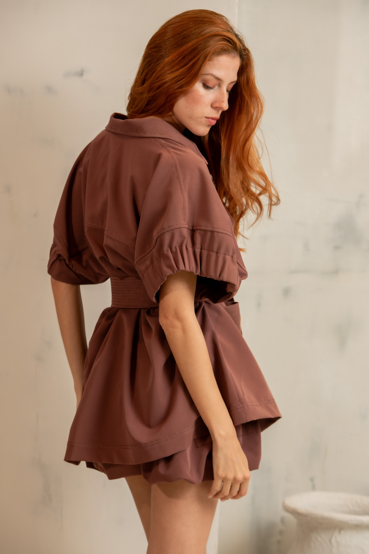 CAGLIARI JACKET DRESS - CHOCOLATE
