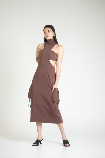 KOPER DRESS - CHOCOLATE