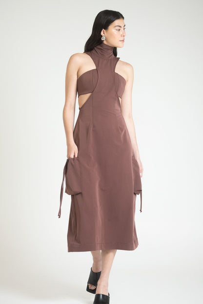 KOPER DRESS - CHOCOLATE