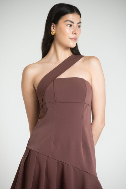 CATANIA MINI DRESS - CHOCOLATE