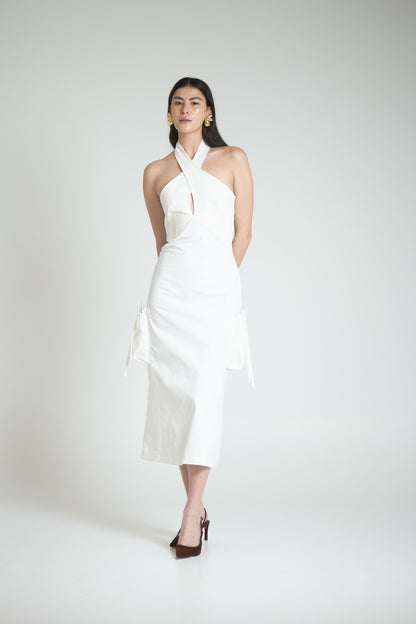 SPLIT DRESS - IVORY