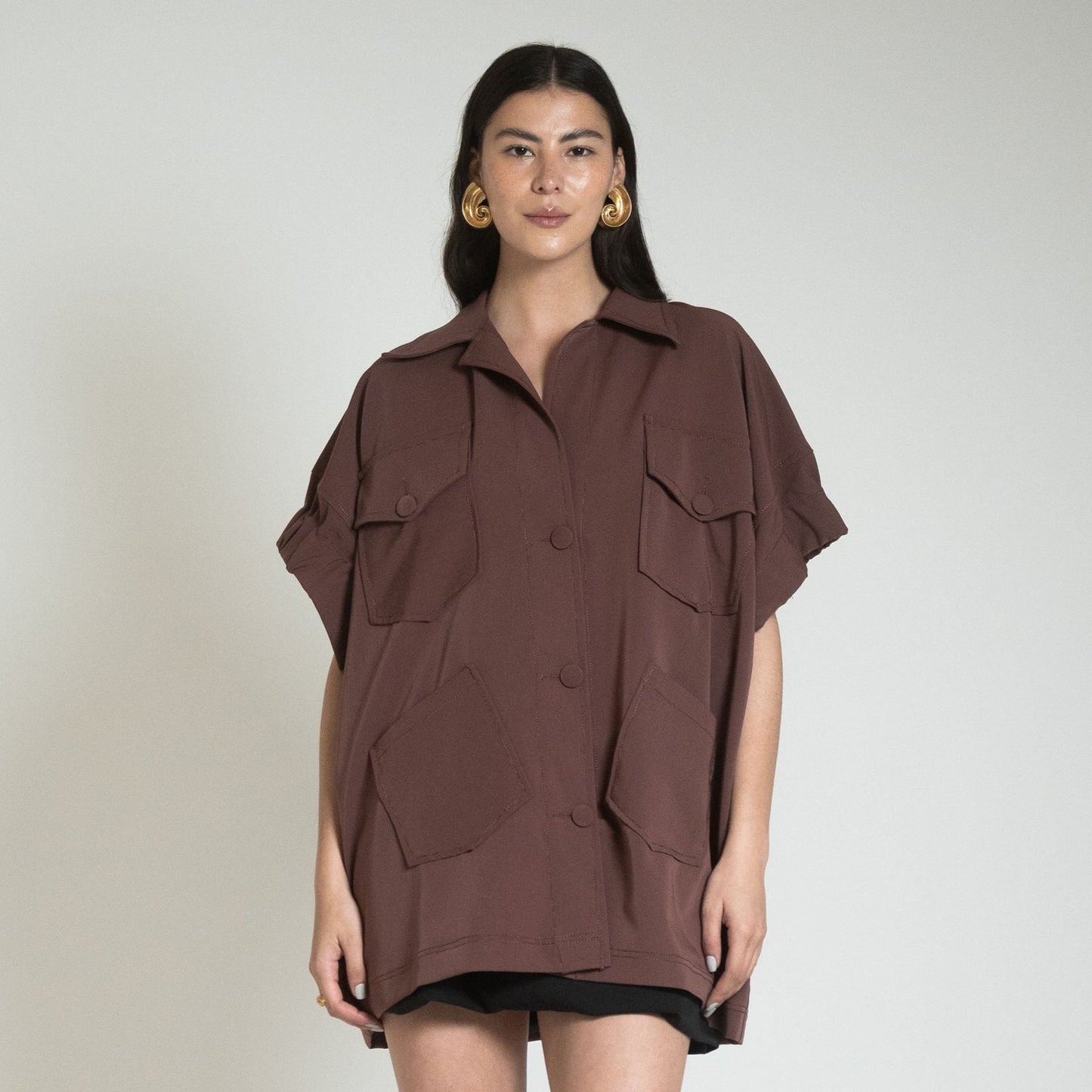 CAGLIARI JACKET DRESS - CHOCOLATE