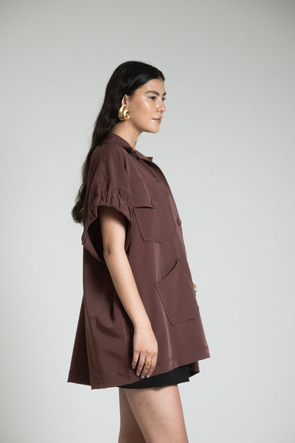 CAGLIARI JACKET DRESS - CHOCOLATE