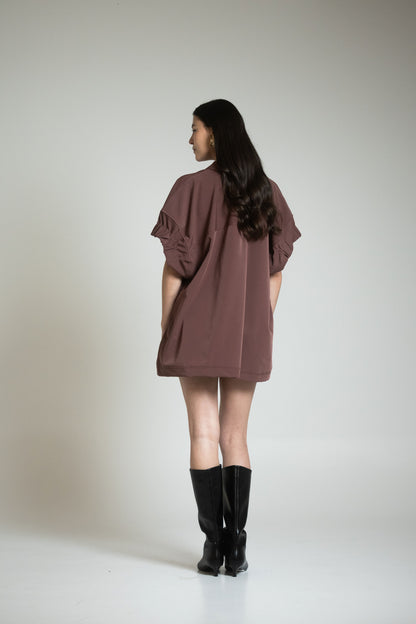 CAGLIARI JACKET DRESS - CHOCOLATE